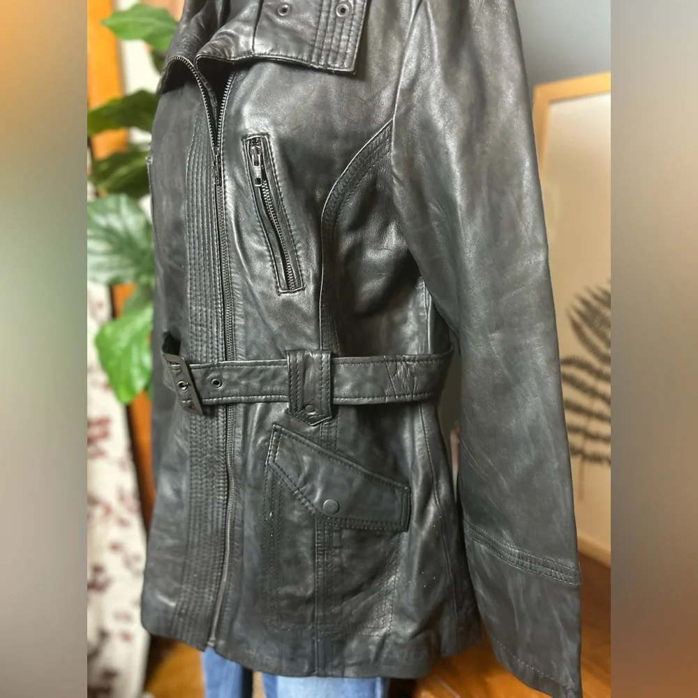 Vintage Pelle Studio belted Genuine Leather coat size XL - Picture 5 of 10
